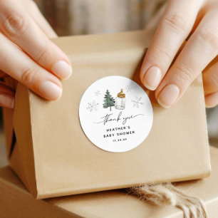Baby It's Cold Outside Baby Shower Bedankt Ronde Sticker