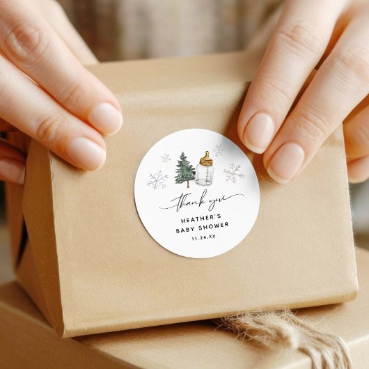 Baby It's Cold Outside Baby Shower Bedankt Ronde Sticker