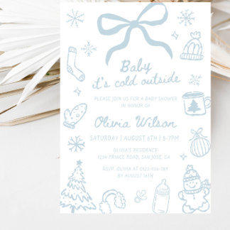 Baby It's Cold Outside Baby Shower Feestje Kaart