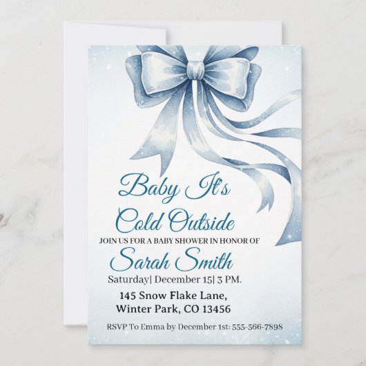 Baby It's Cold Outside Baby Shower Invitation Kaart (Voorkant)