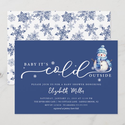 Baby It's Cold Outside Baby Shower Kaart (Voorkant / Achterkant)