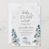 Baby It's Cold Outside Baby Shower Kaart (Voorkant)