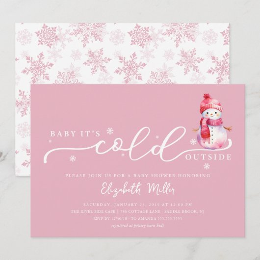 Baby It's Cold Outside Baby Shower Kaart (Voorkant / Achterkant)
