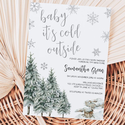 Baby It's Cold Outside Baby Shower Kaart
