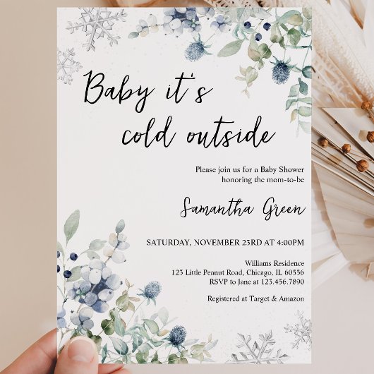 Baby It's Cold Outside Baby Shower Kaart