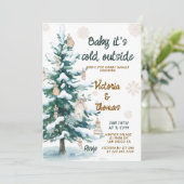 Baby It's Cold Outside Baby Shower Kaart (Staand voorkant)