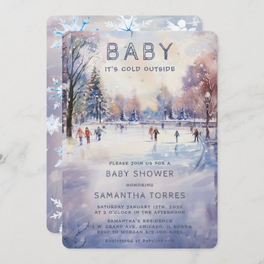 Baby It's Cold Outside Baby Shower Kaart (Voorkant / Achterkant)