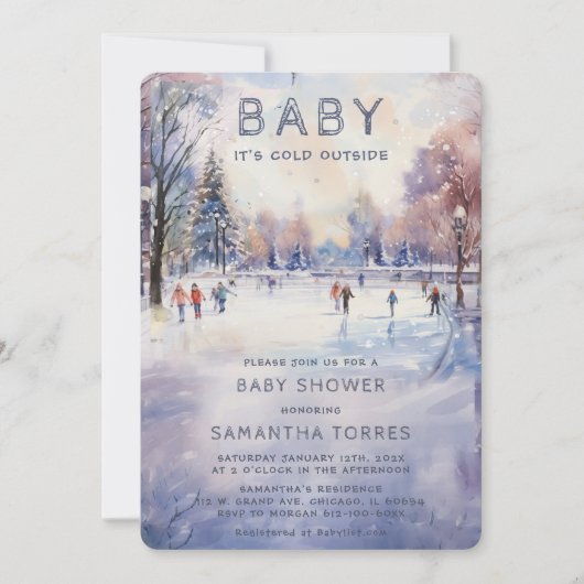 Baby It's Cold Outside Baby Shower Kaart (Voorkant)