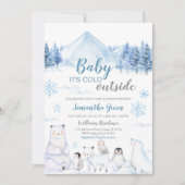 Baby It's Cold Outside Baby Shower Kaart (Voorkant)