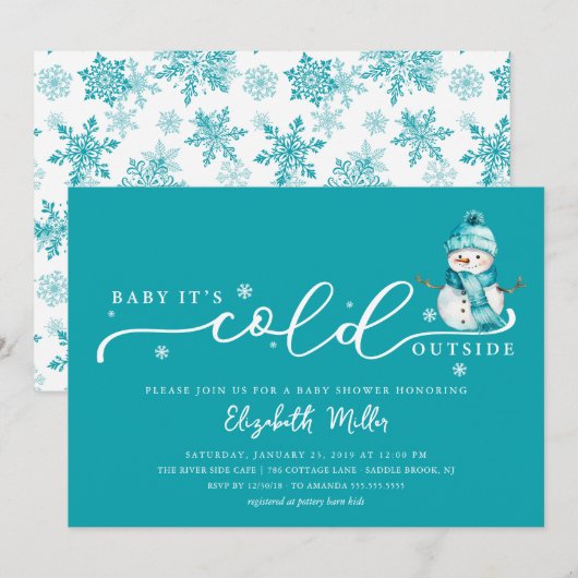 Baby It's Cold Outside Baby Shower Kaart (Voorkant / Achterkant)