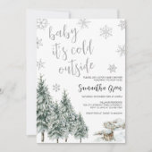 Baby It's Cold Outside Baby Shower Kaart (Voorkant)