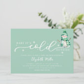 Baby It's Cold Outside Baby Shower Kaart (Staand voorkant)