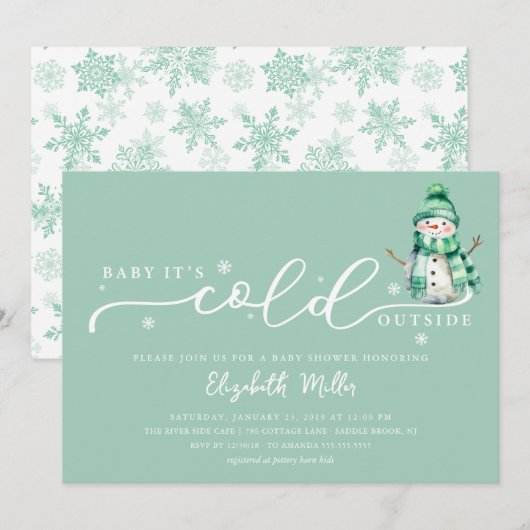 Baby It's Cold Outside Baby Shower Kaart (Voorkant / Achterkant)