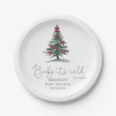 Baby It's Cold Outside Baby Shower Papieren Bordje (Voorkant)