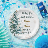 Baby It's Cold Outside Baby Shower Papieren Bordje (Feest)
