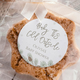Baby It's Cold Outside Baby Shower Ronde Sticker