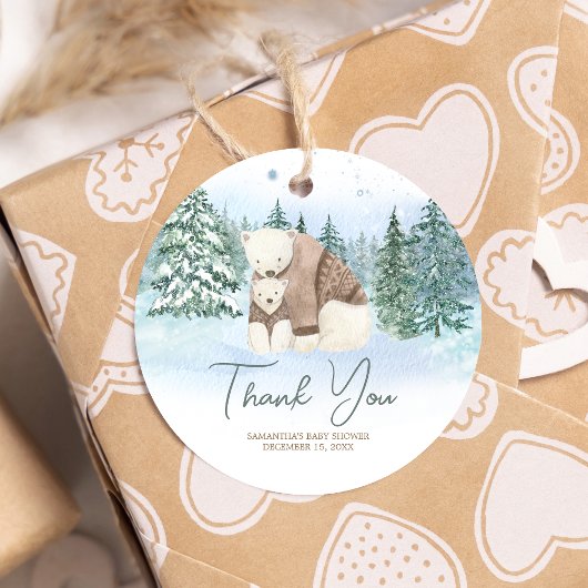 Baby It's Cold Outside Baby Shower Round Bedankjes Labels