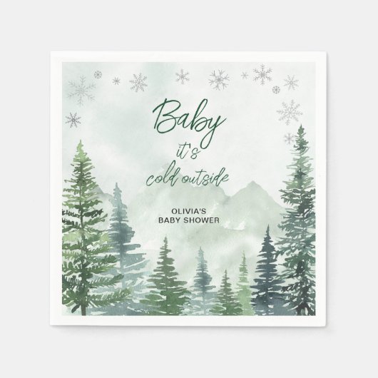 Baby it's Cold Outside Baby Shower Servet (Voorkant)