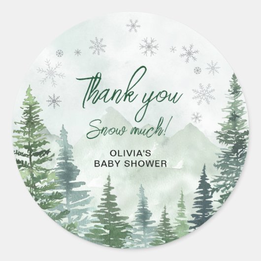 Baby it's Cold Outside Baby Shower Thank you Ronde Sticker (Voorkant)