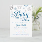Baby It's Cold Outside Baby Shower Uitnodiging (Staand voorkant)