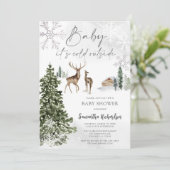 Baby It's Cold Outside Baby Shower Uitnodiging (Staand voorkant)