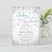 Baby It's Cold Outside Baby Shower Uitnodiging (Staand voorkant)
