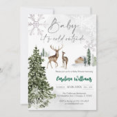 Baby It's Cold Outside Baby Shower Uitnodiging (Voorkant)