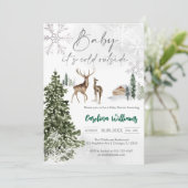 Baby It's Cold Outside Baby Shower Uitnodiging (Staand voorkant)