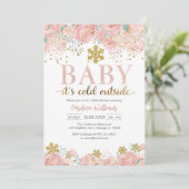 Baby It's Cold Outside Baby Shower Uitnodiging (Staand voorkant)