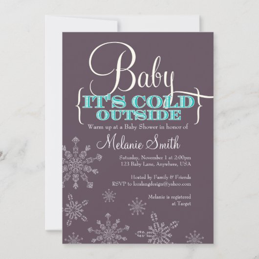 Baby It's Cold Outside Baby Shower Uitnodiging (Voorkant)
