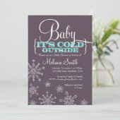 Baby It's Cold Outside Baby Shower Uitnodiging (Staand voorkant)