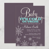 Baby It's Cold Outside Baby Shower Uitnodiging (Voorkant / Achterkant)