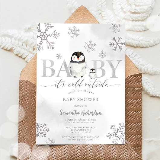 Baby It's Cold Outside Baby Shower Uitnodiging