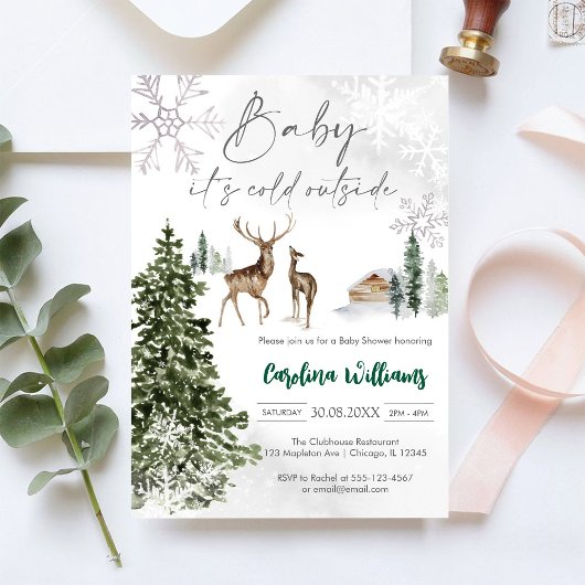 Baby It's Cold Outside Baby Shower Uitnodiging