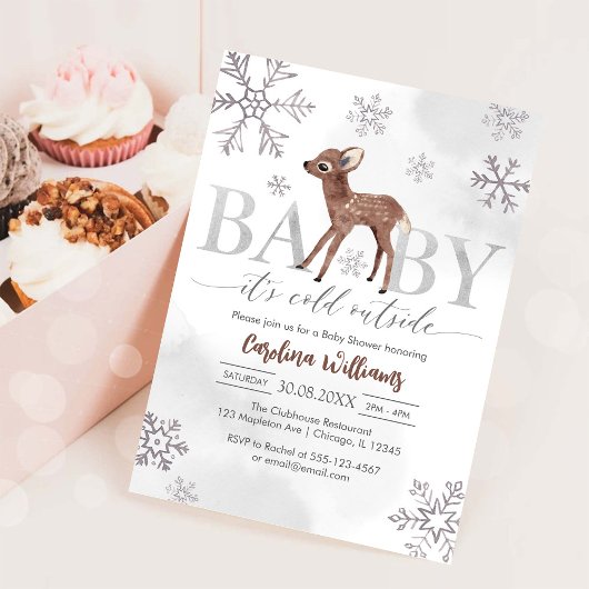 Baby It's Cold Outside Baby Shower Uitnodiging