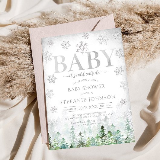 Baby It's Cold Outside Baby Shower Uitnodiging