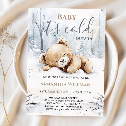 Baby It's Cold Outside Baby Shower Uitnodiging