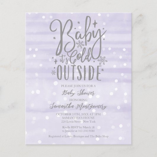 Baby It's Cold Outside Baby Shower Uitnodiging (Voorkant)