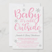 Baby It's Cold Outside Baby Shower Uitnodiging - R (Voorkant)
