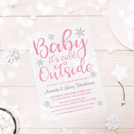 Baby It's Cold Outside Baby Shower Uitnodiging - R