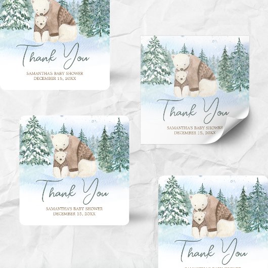 Baby It's Cold Outside Baby Shower Vierkante Sticker