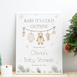 Baby It's Cold Outside Baby Shower Welcome Poster