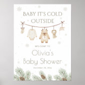 Baby It's Cold Outside Baby Shower Welcome Poster (Voorkant)