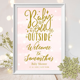Baby It's Cold Outside Baby Shower Welkom Bord Poster