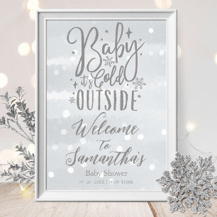 Baby It's Cold Outside Baby Shower Welkom Bord Poster