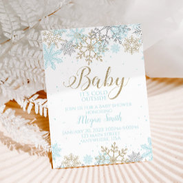 Baby It's Cold Outside Blauwe Sneeuwvlok Baby Show Kaart