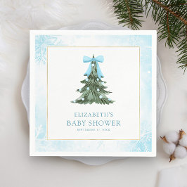 Baby It's Cold Outside Blauwe Strik Baby Shower Servet