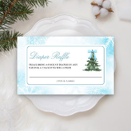 Baby It's Cold Outside Blauwe Strik Luier Raffle Informatiekaartje