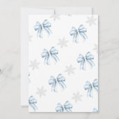 Baby It's Cold Outside Blauwe Strik Winter Babybor Kaart (Achterkant)