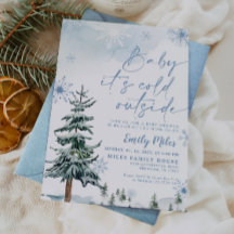 Baby It's Cold Outside Blauwe Winter Baby Shower